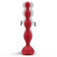 Rose Anal Beads Vibrator - Red