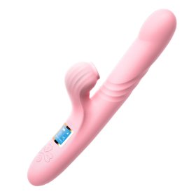 LCD Thrusting And Suction Clit Vibe