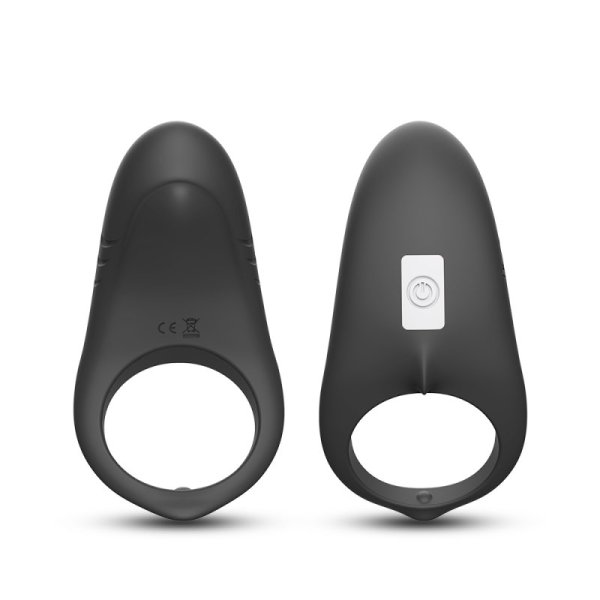 Shark Remote Control Silicone Cock Ring - Black
