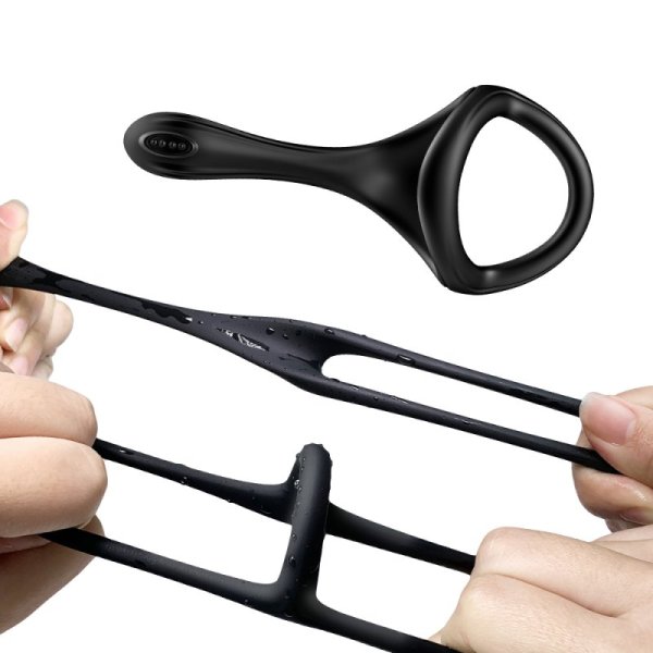 Silicone Triangle Penis Ring with Teasing Tail