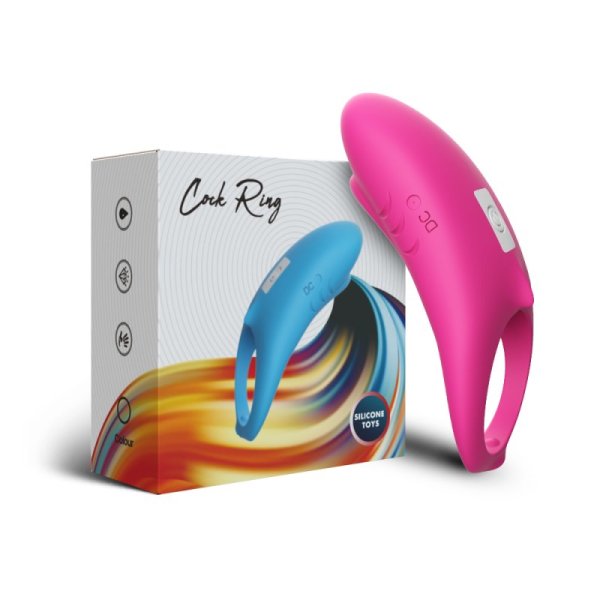 Shark Remote Control Silicone Cock Ring - Rose