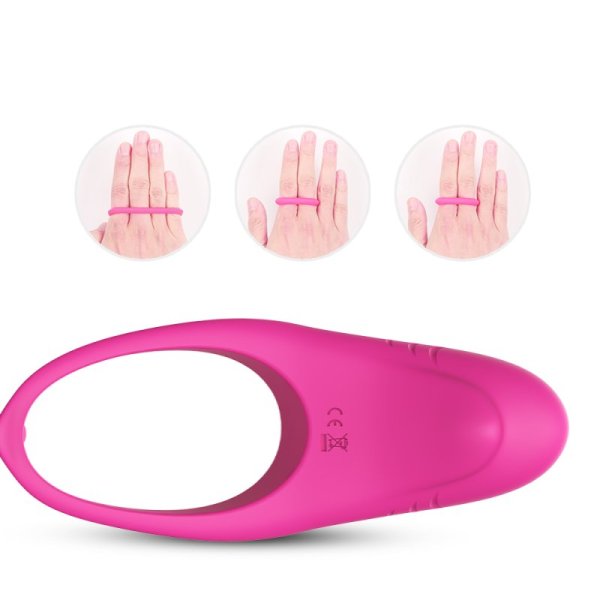 Shark Remote Control Silicone Cock Ring - Rose