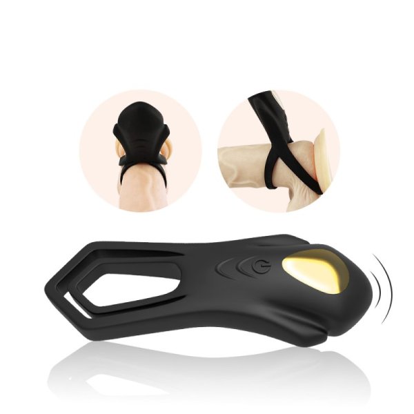 Roadster Dual Silicone Testis Penis Ring - Black