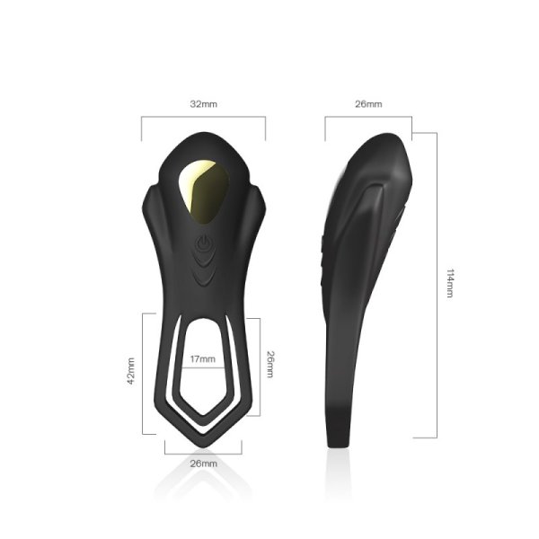 Roadster Dual Silicone Testis Penis Ring - Black