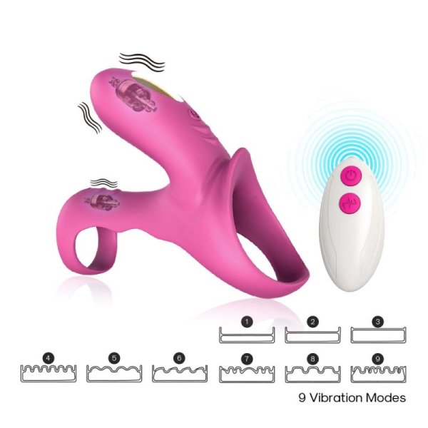 Ranger Silicone Double Cockrings - Pink