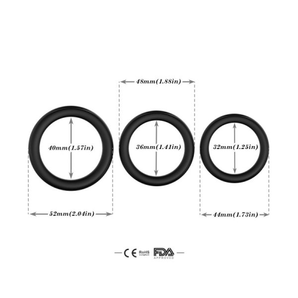 Triple Silicone Cock Ring Set