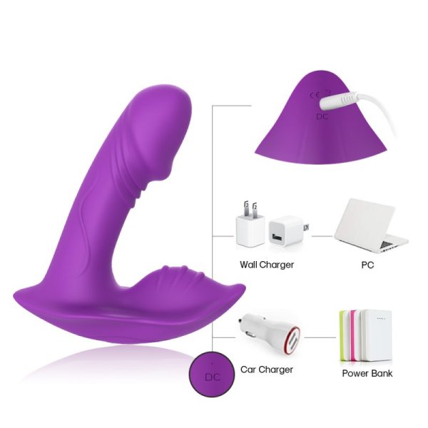 Whistle Strap-on vibrator -Purple