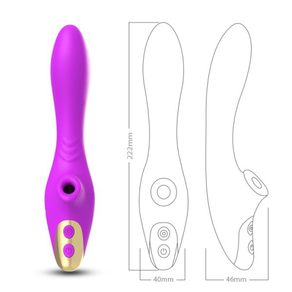 Dudu G-spot Vibrator With Suction -Purple