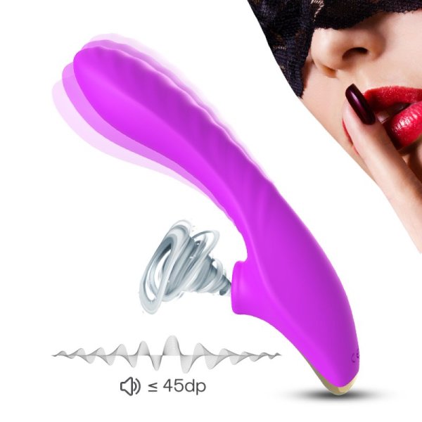 Dudu G-spot Vibrator With Suction -Purple