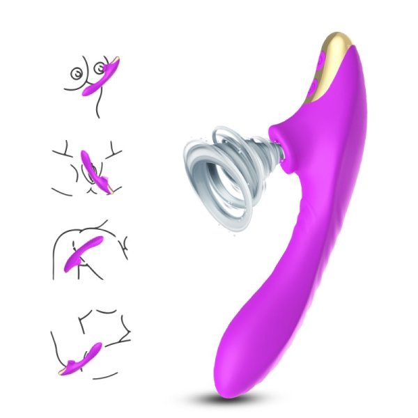 Dudu G-spot Vibrator With Suction -Purple