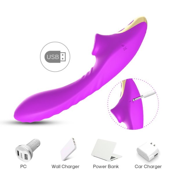 Dudu G-spot Vibrator With Suction -Purple