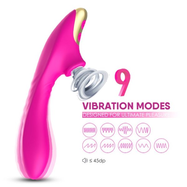 Dudu G-spot Vibrator With Suction -Rose