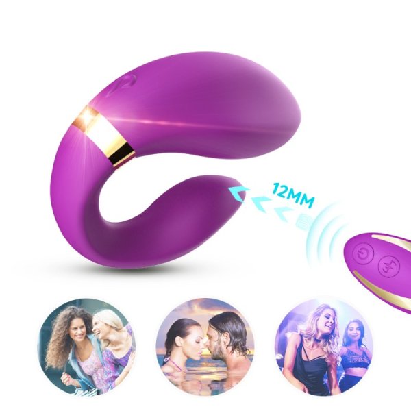 Crescent Silicone Vibrators for Couples - Purple