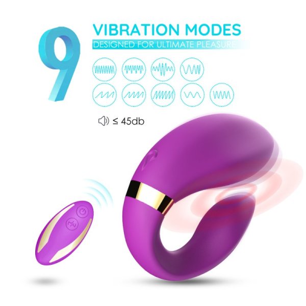 Crescent Silicone Vibrators for Couples - Purple