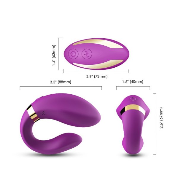 Crescent Silicone Vibrators for Couples - Purple