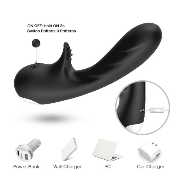 Romance G spot Rabbit Vibrator - Black