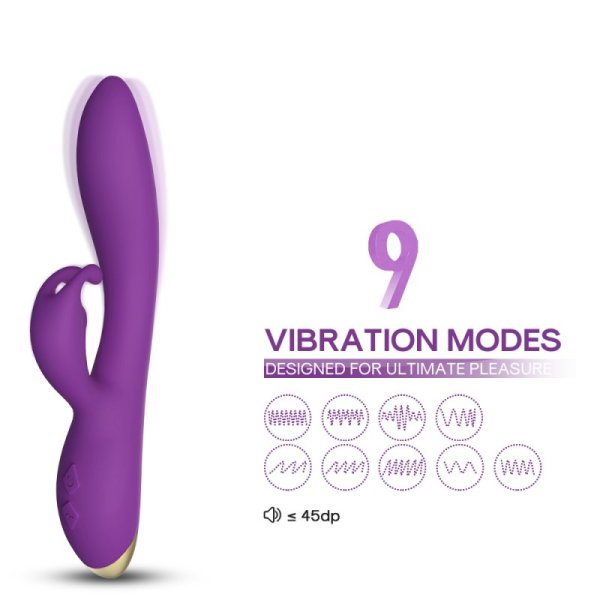 Bonnie Rabbit Vibrator with 360 Flexible Head - Purple