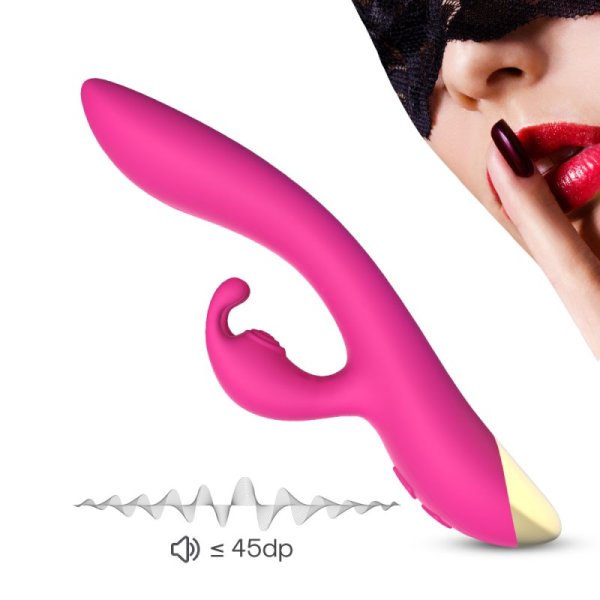Bonnie Rabbit Vibrator with 360 Flexible Head - Rose