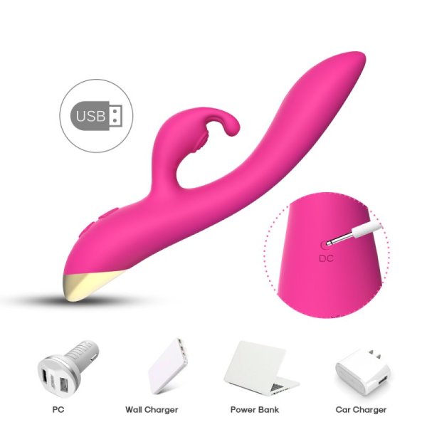 Bonnie Rabbit Vibrator with 360 Flexible Head - Rose