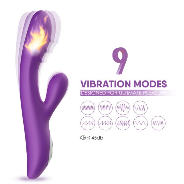 Spark Silicone Rabbit Vibrator- Purple