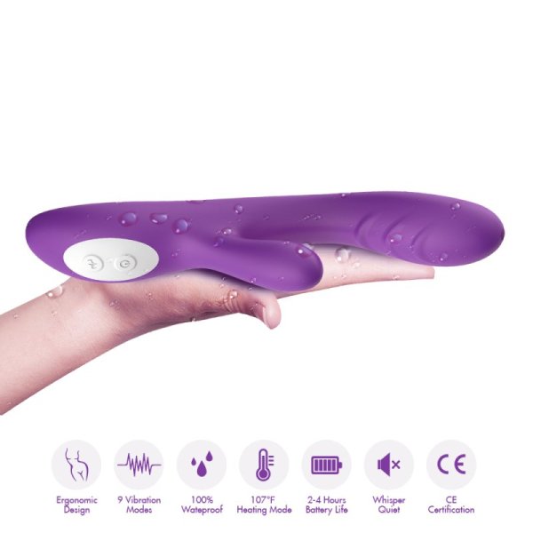 Spark Silicone Rabbit Vibrator- Purple