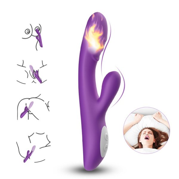 Spark Silicone Rabbit Vibrator- Purple