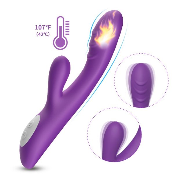 Spark Silicone Rabbit Vibrator- Purple
