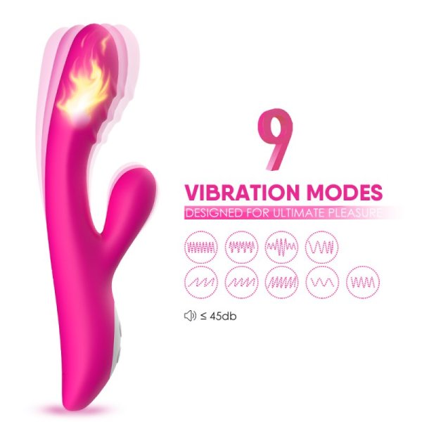 Spark Silicone Rabbit Vibrator- Rose