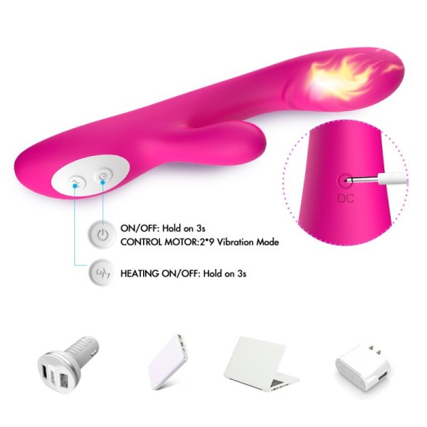 Spark Silicone Rabbit Vibrator- Rose