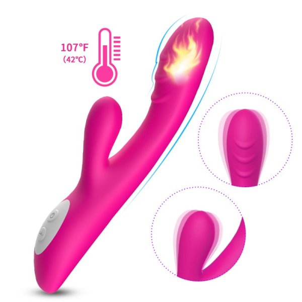 Spark Silicone Rabbit Vibrator- Rose