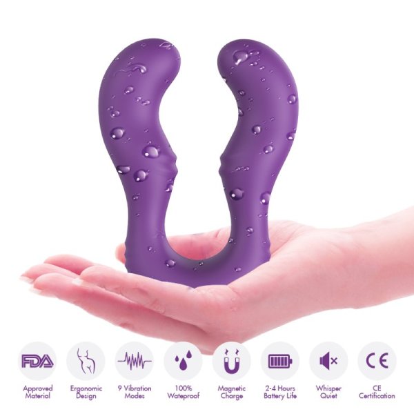 Seraph Lesbian Massager Dual Head Vibrator - Purple