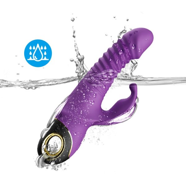 Zing Rotating Thrusting Rabbit Vibrator - Purple