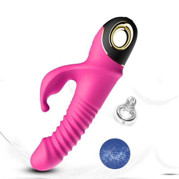 Zing Rotating Thrusting Rabbit Vibrator - Rose