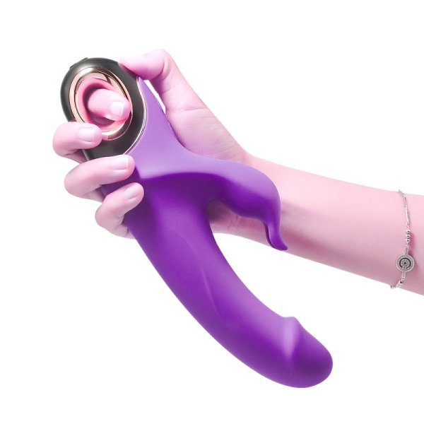 Rabbit Vibrator with 360 Degree Rotating Head - Purple
