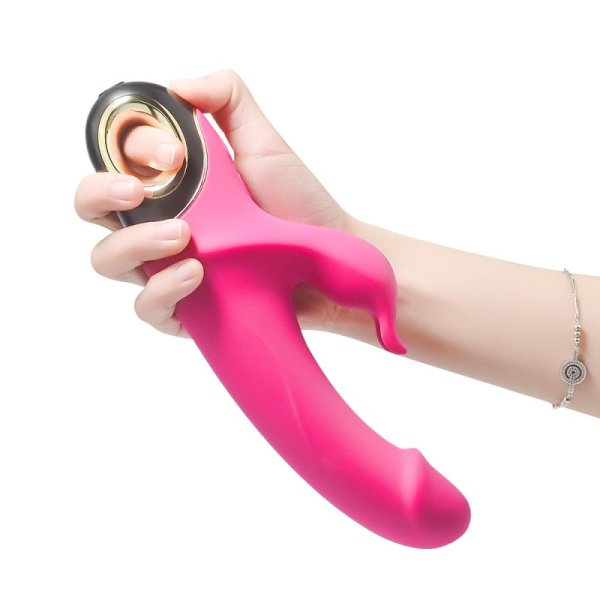 Rabbit Vibrator with 360 Degree Rotating Head - Rose