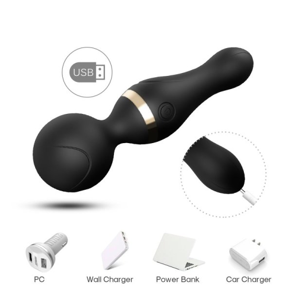 Freeza Magic Wand Massager Vibrator - Black