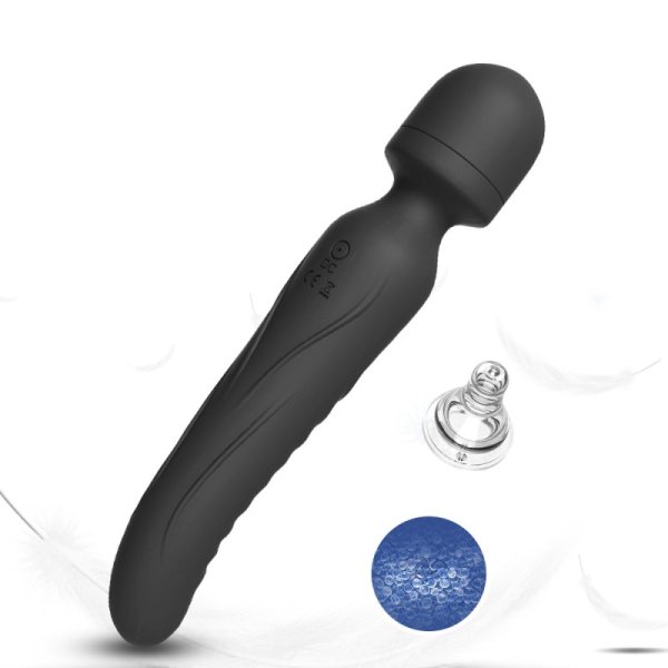 Portable Travel 10 Vibration Modes Heating Vibrator - Black