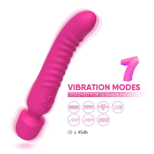 Portable Travel 10 Vibration Modes Heating Vibrator - Rose