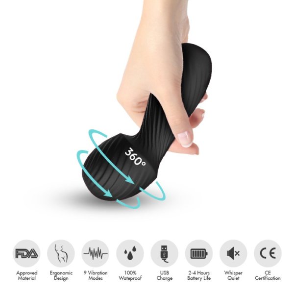 Genie Mini Wand Massager - Black