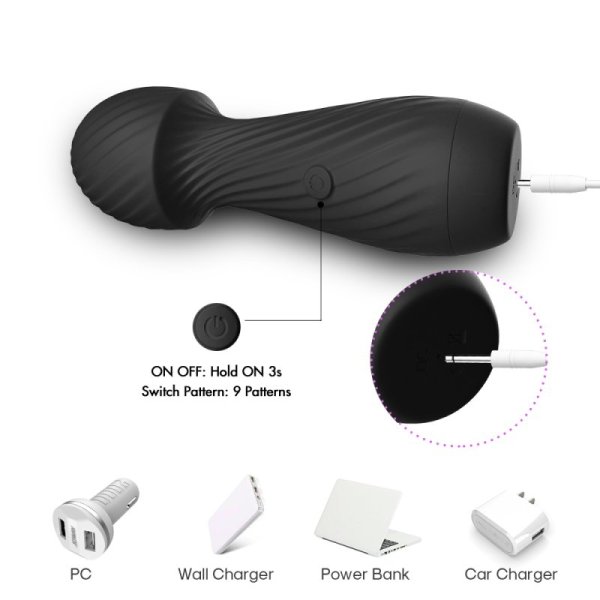 Genie Mini Wand Massager - Black