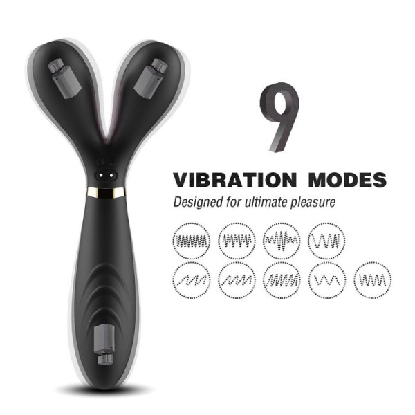 Three Motor Y Shape Vibration AV Wand - Black