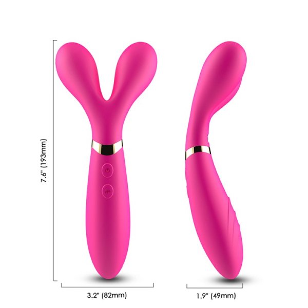Three Motor Y Shape Vibration AV Wand - Rose