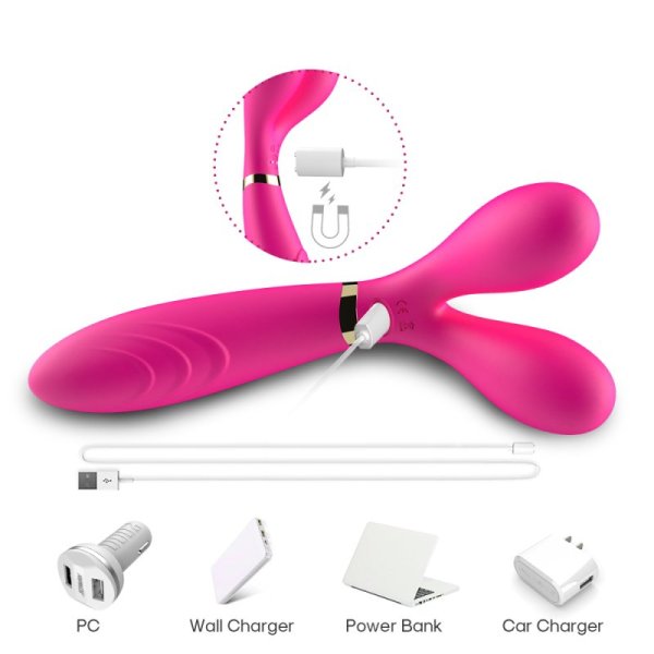 Three Motor Y Shape Vibration AV Wand - Rose