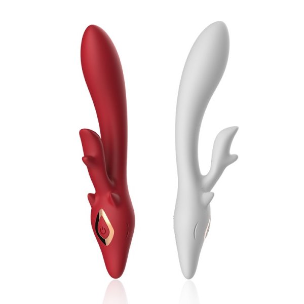 Deer Silicone Rabbit Vibrator - Claret