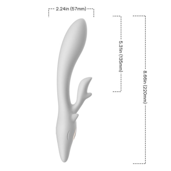 Deer Silicone Rabbit Vibrator - White