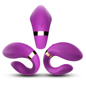 Crescent Silicone Vibrators for Couples - Purple