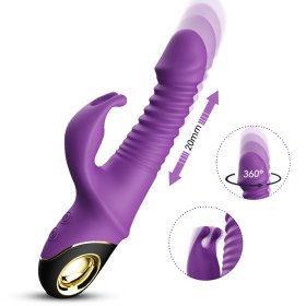 Zing Rotating Thrusting Rabbit Vibrator - Purple