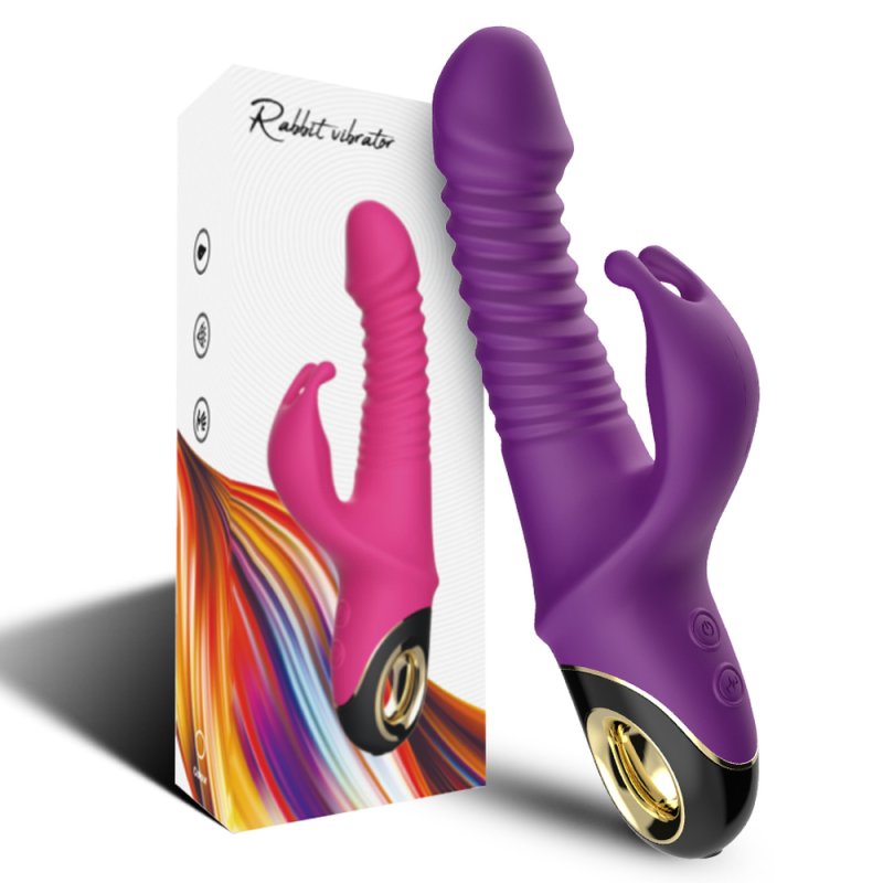 Zing Rotating Thrusting Rabbit Vibrator - Purple