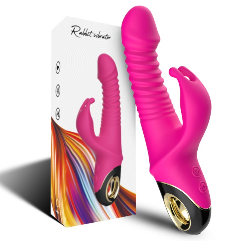 Zing Rotating Thrusting Rabbit Vibrator - Rose