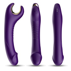 Rotating silicone waterproof vibrator - Purple